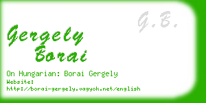 gergely borai business card